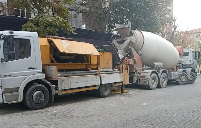 Beton pompası saha görüntüsü